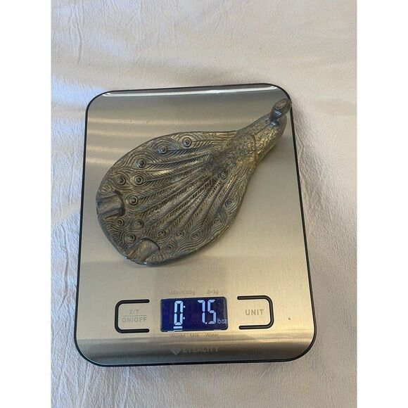 Ring Trinket Dish Ashtray Dish Peacock Solid Brass Decorative Vintage - Picture 7 of 7